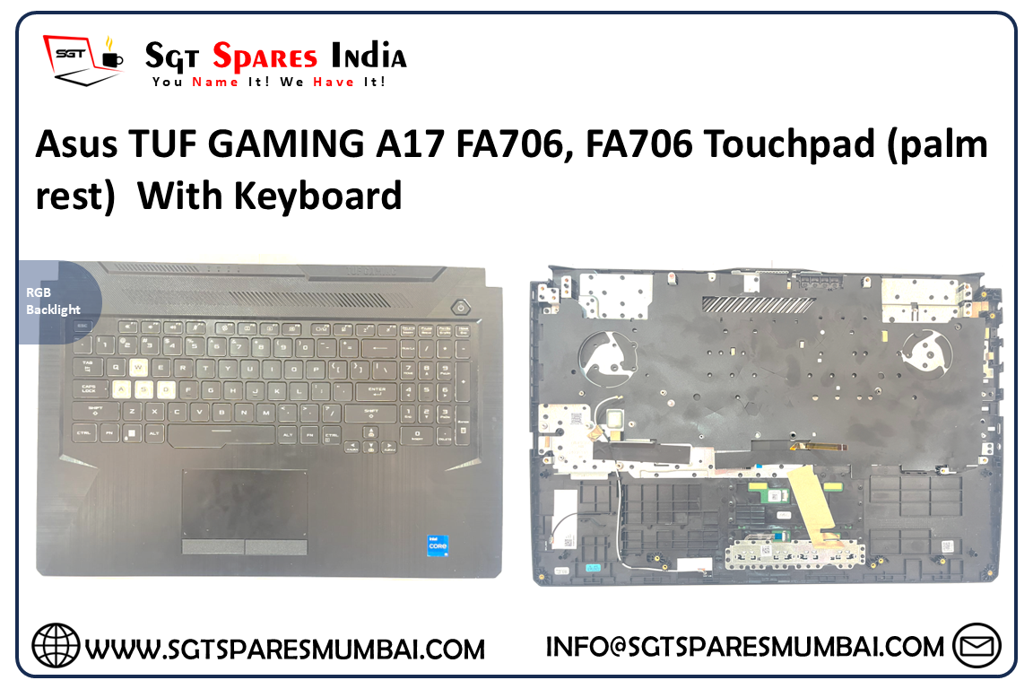 Asus TUF GAMING A17 FA706, FA706 Touchpad (palm rest)  With Keyboard  , black colour  , RGB Backlight