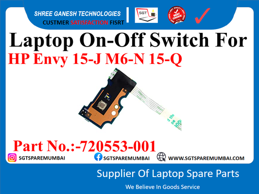 Laptop On-Off Switch For HP Envy 15-J M6-N 15-Q Part No.:-720553-001