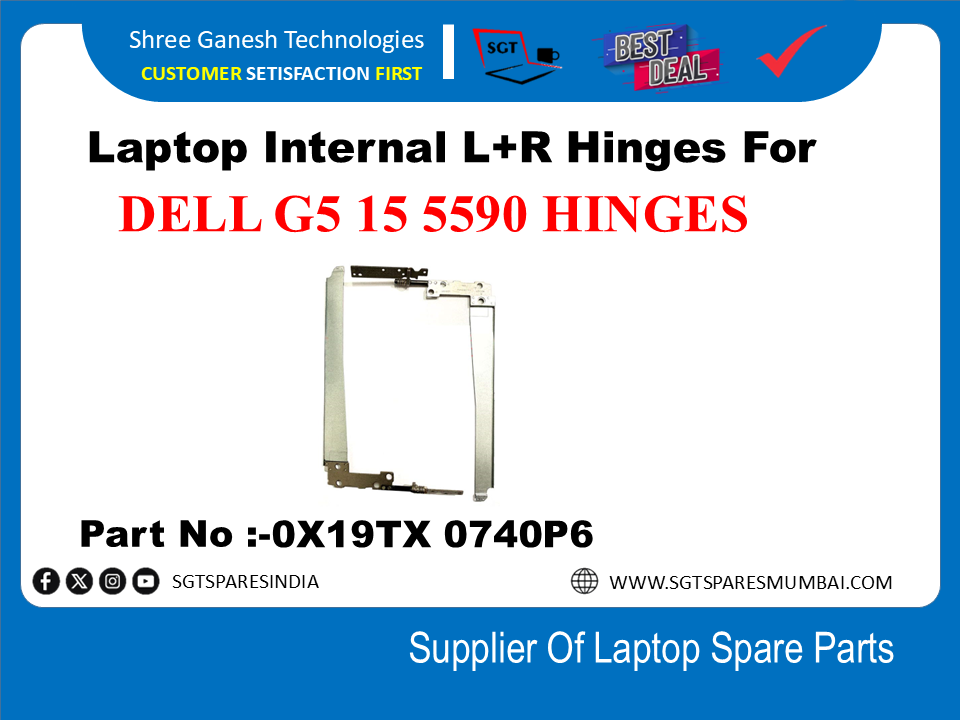 Laptop Internal L+R Hinges For DELL G5 15 5590 Part No :-0X19TX 0740P6