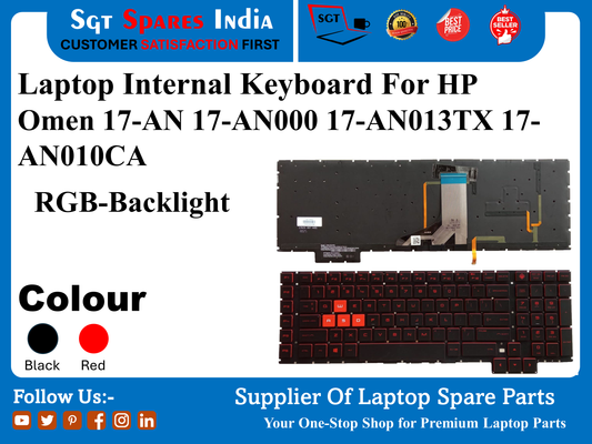 Laptop Internal Keyboard For HP Omen 17-AN 17-AN000 17-AN013TX 17- AN010CA RGB-Backlight Colour Black Red