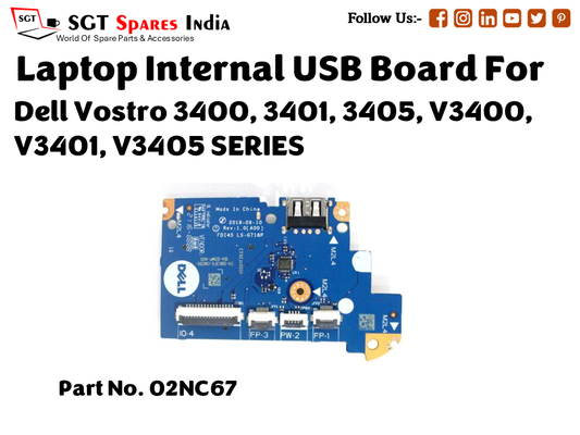 laptop Internal USB or IO board For Dell Vostro 3400, 3401, 3405, V3400, V3401, V3405 SERIES  Part no. 02NC67