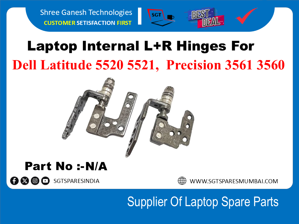 Laptop Internal L+R Hinges For Dell Latitude 5520 5521, Precision 3561 3560