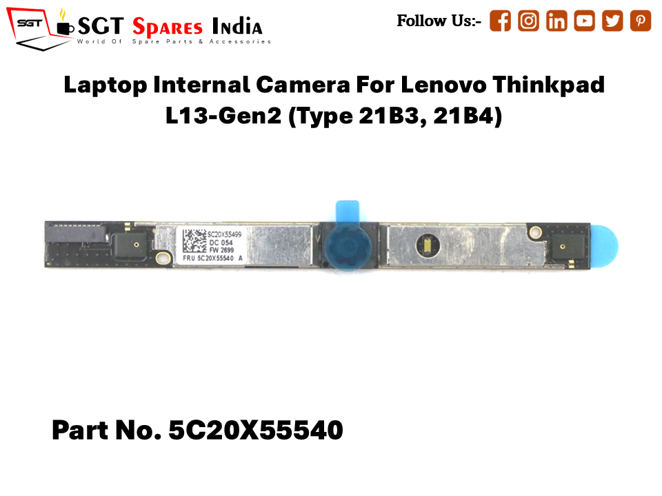 Laptop Internal Camera For Lenovo Thinkpad L13-Gen2 (Type 21B3, 21B4) Part No. 5C20X55540