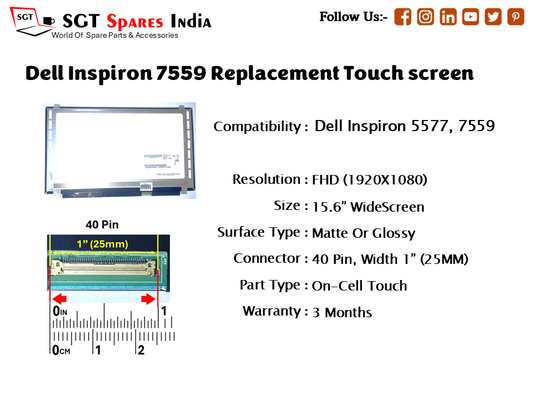 Dell Inspiron 7559 Replacement Touch screen