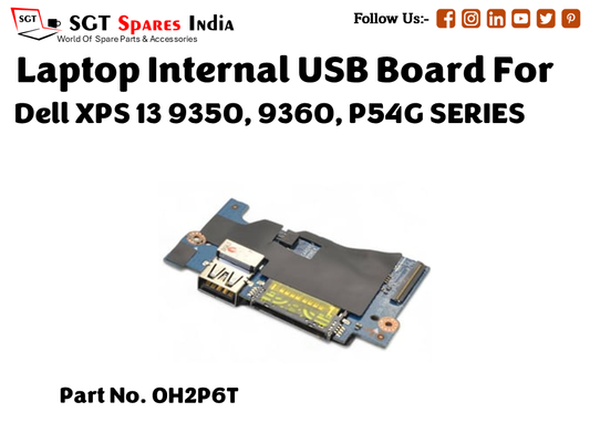 laptop Internal USB or IO board For Dell XPS 13 9350, 9360, P54G SERIES  Part no. 0H2P6T