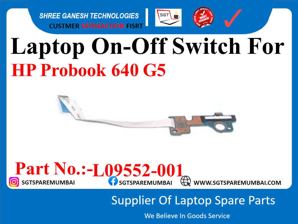 Laptop On-Off Switch For HP Probook 640-G4, 645-G4, 640-G5, 645-G5 Part No.:-L09552-001