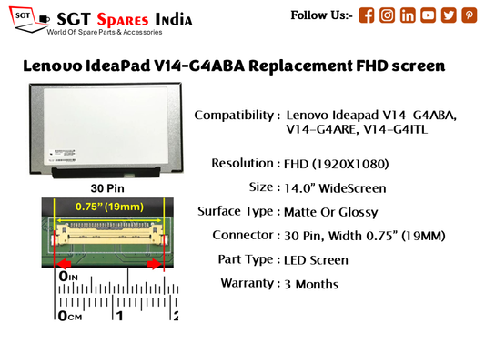 Lenovo IdeaPad V14-G4ABA Replacement FHD screen