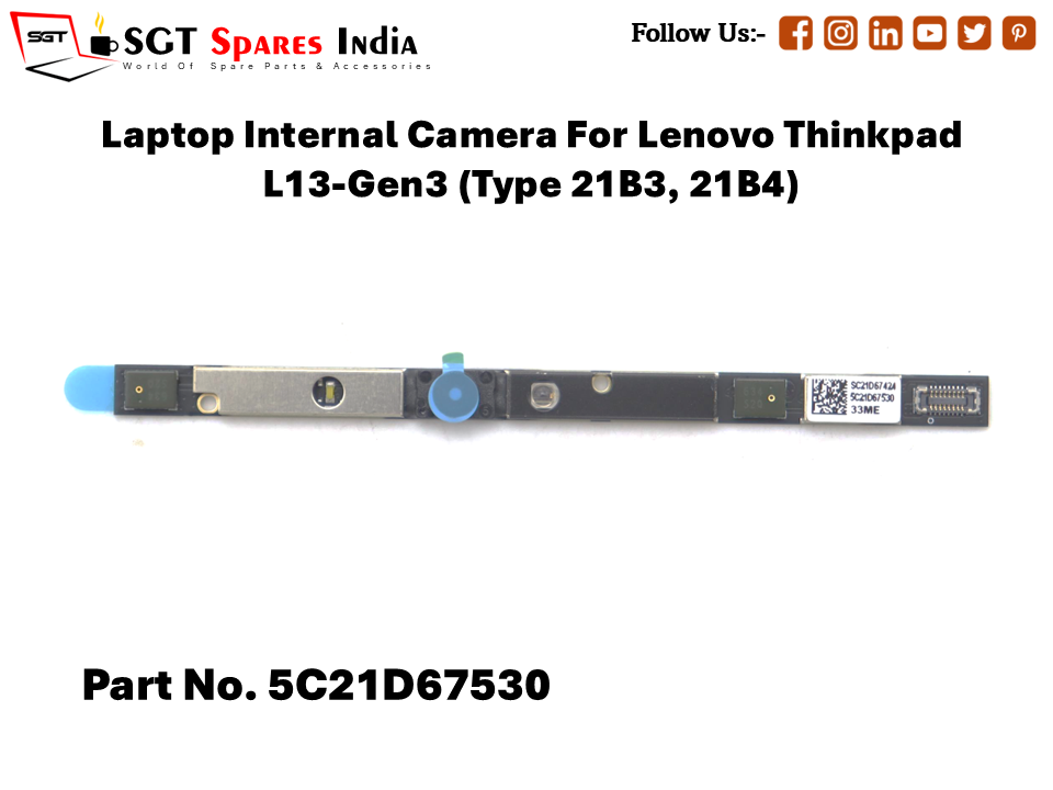 Laptop Internal Camera For Lenovo Thinkpad L13-Gen3 (Type 21B3, 21B4) Part No. 5C21D67530