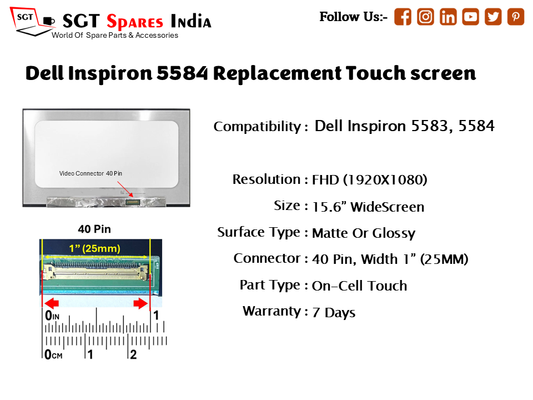 Dell Inspiron 5584 Replacement Touch screen