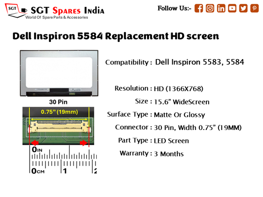 Dell Inspiron 5584 Replacement HD screen