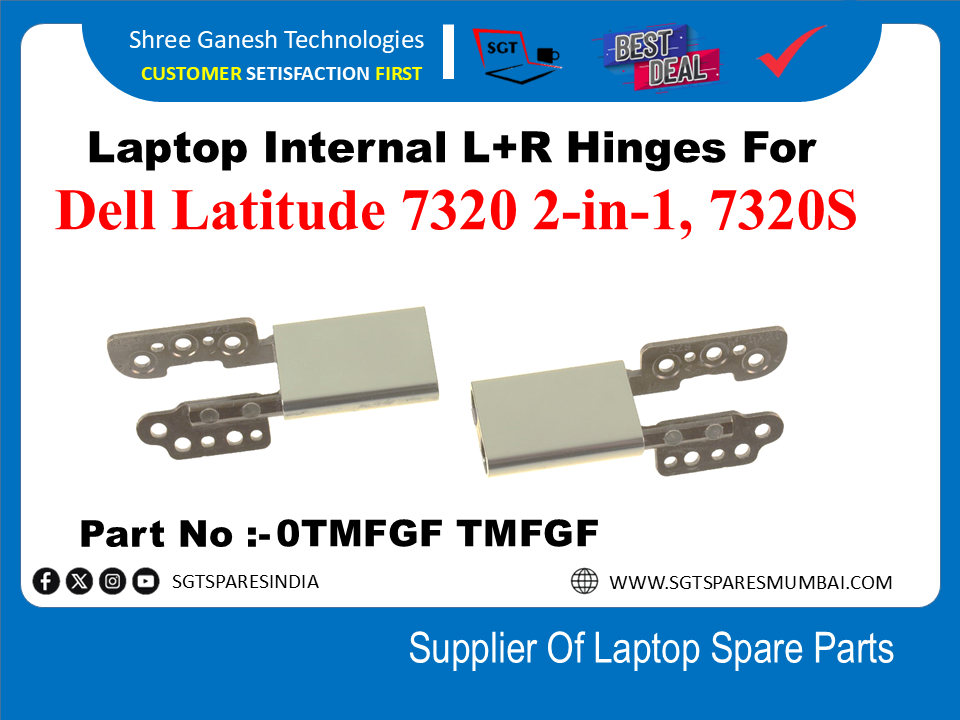 Laptop Internal L+R Hinges For Dell Latitude 7320 2-in-1, 7320S Part No :-0TMFGF TMFGF