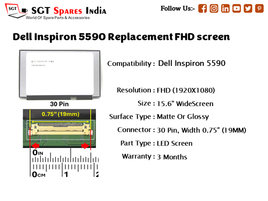 Dell Inspiron 5590 Replacement FHD screen