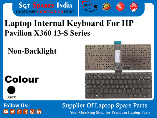 Laptop Internal Keyboard For HP Pavilion X360 13-S Series Non-Backlight Colour Black