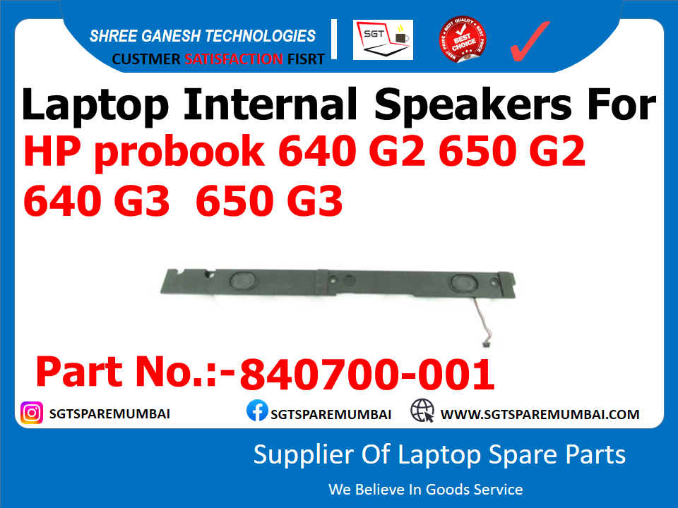 Laptop Internal Speakers For HP probook 640 G2 650 G2 640 G3 650 G3 Part No.:-840700-001