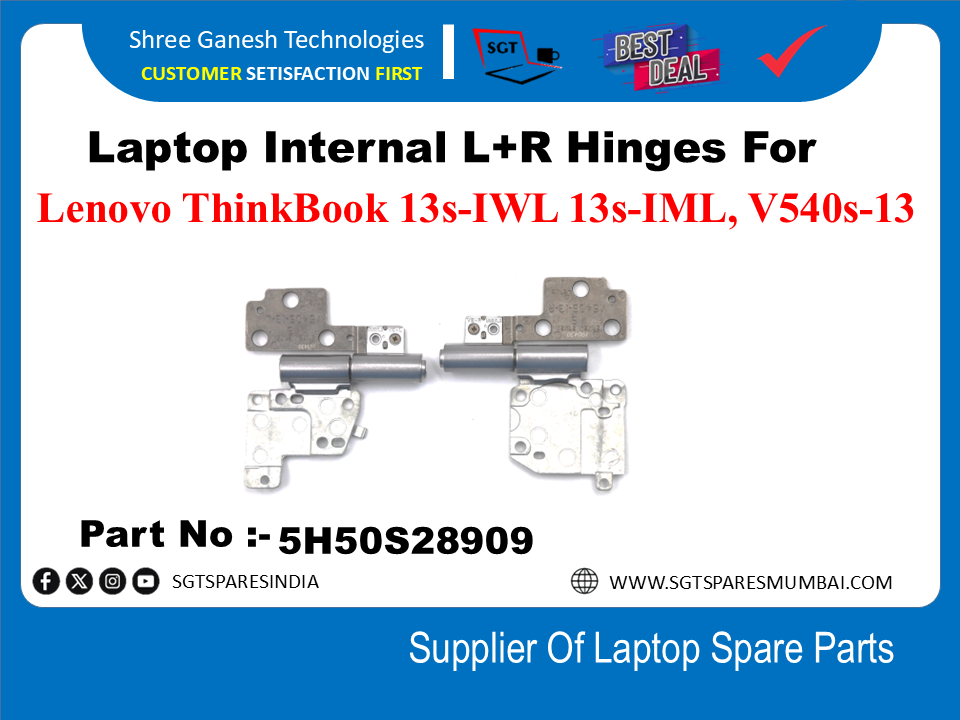 Laptop Internal L+R Hinges For Lenovo ThinkBook 13s-IWL 13s-IML, V540s-13 Part No :-5H50S28909