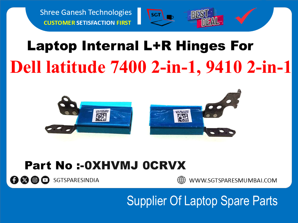 Laptop Internal L+R Hinges For Dell latitude 7400 2-in-1, 9410 2-in-1 Part No :-0XHVMJ 0CRVX