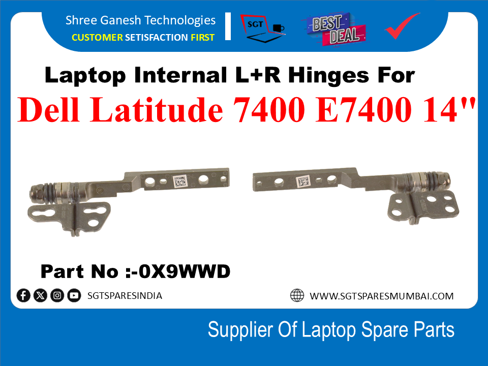 Laptop Internal L+R Hinges For Dell Latitude 7400 E7400 14 Part No:-0X9WWD