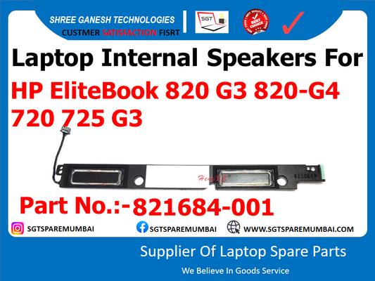 Laptop Internal Speakers For HP EliteBook 820 G3 820-G4 720 725 G3 Part No.:-821684-001