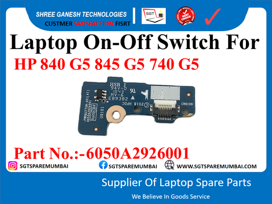 Laptop On-Off Switch For HP 840-G5, 845-G5, 740-G5, 840-G6, 845-G6