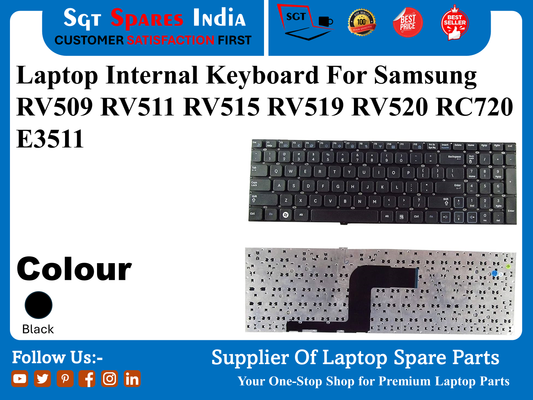 Laptop Internal Keyboard For Samsung RV509 RV511 RV515 RV519 RV520 RC720 E3511 Colour Black