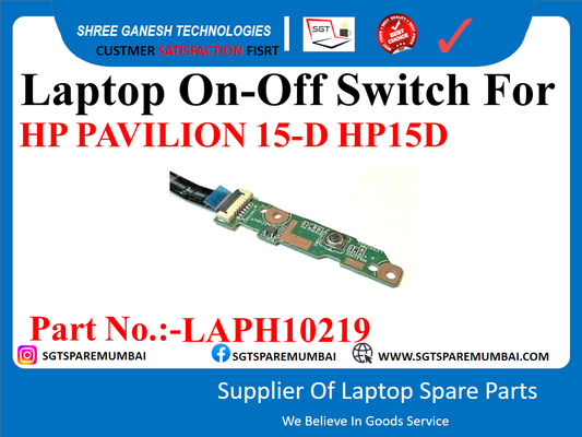 Laptop On-Off Switch For HP PAVILION 15-D HP15D, 250-G2 Part No.:-LAPH10219