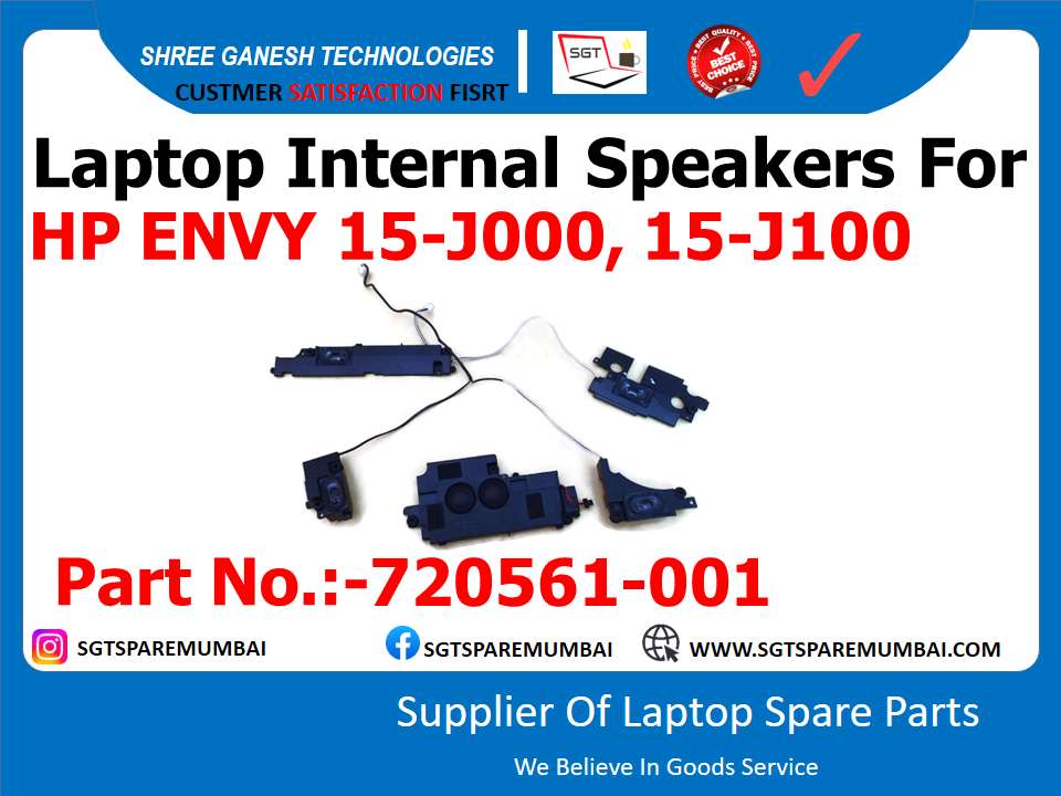 Laptop Internal Speakers For HP ENVY 15-J000, 15-J100 Part No.:-720561-001