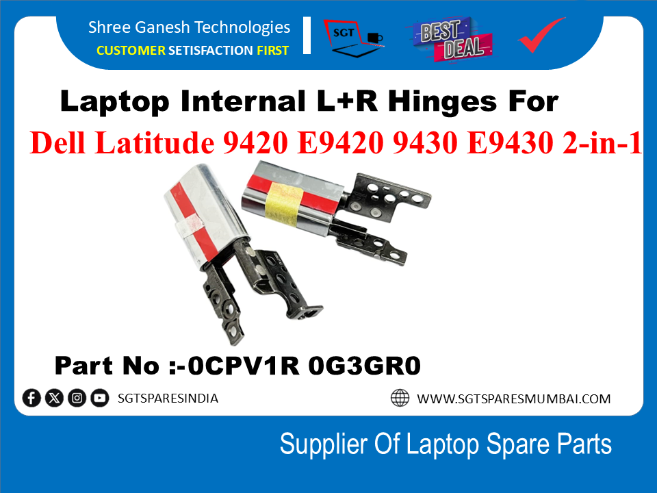 Laptop Internal L+R Hinges For Dell Latitude 9420 E9420 9430 E9430 2-in-1 Part No :- 0CPV1R 0G3GR0