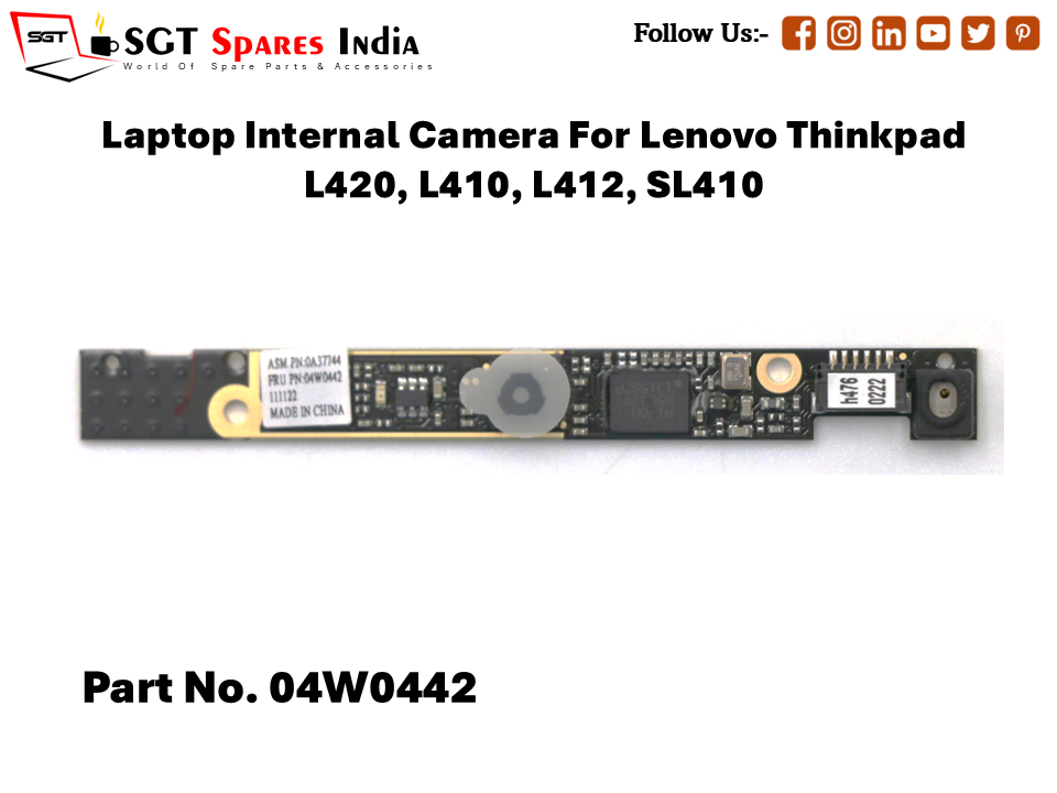 Laptop Internal Camera For Lenovo Thinkpad L420, L410, L412, SL410 Part No. 04W0442