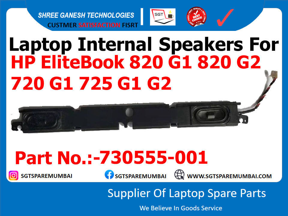 Laptop Internal Speakers For HP EliteBook 820 G1 820 G2 720 G1 725 G1 G2 Part No.:-730555-001