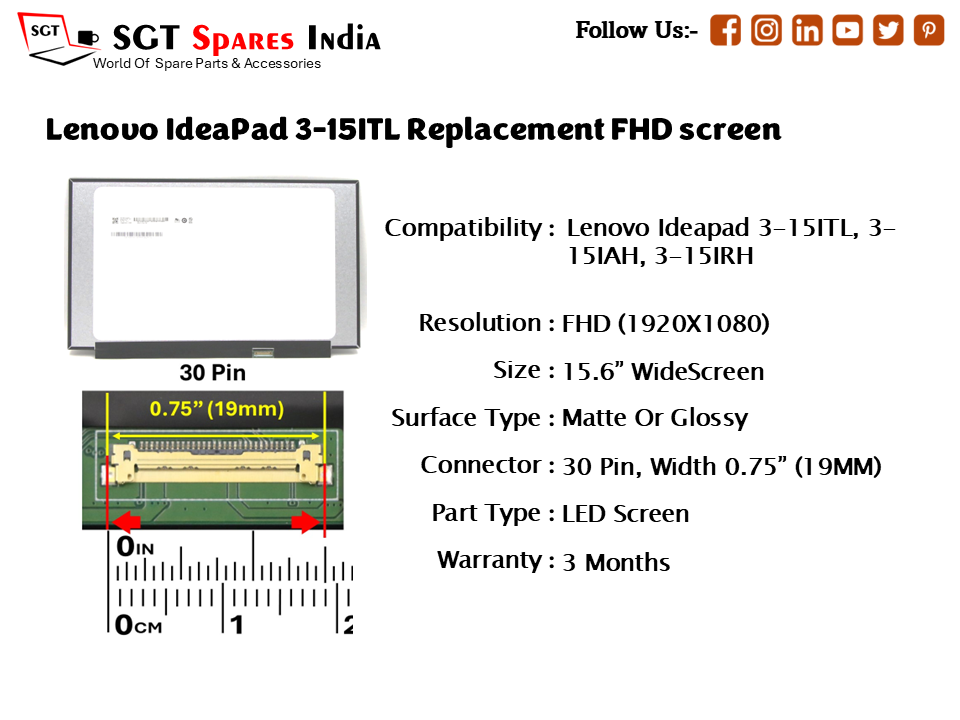 Lenovo IdeaPad 3-15ITL Replacement FHD screen