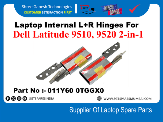 Laptop Internal L+R Hinges For Dell Latitude 9510, 9520 2-in-1 Part No :- 011Y60 0TGGX0