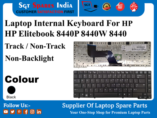 Laptop Internal Keyboard For HP HP Elitebook 8440P 8440W 8440 Track / Non-Track Non-Backlight Colour Black