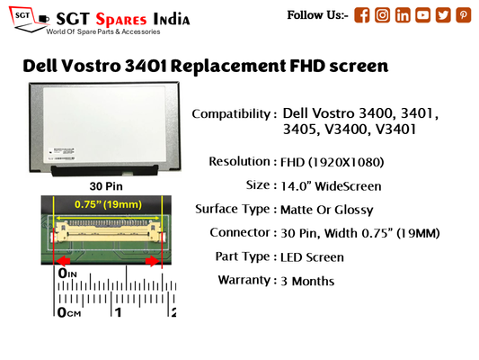 Dell Vostro 3401 Replacement FHD screen