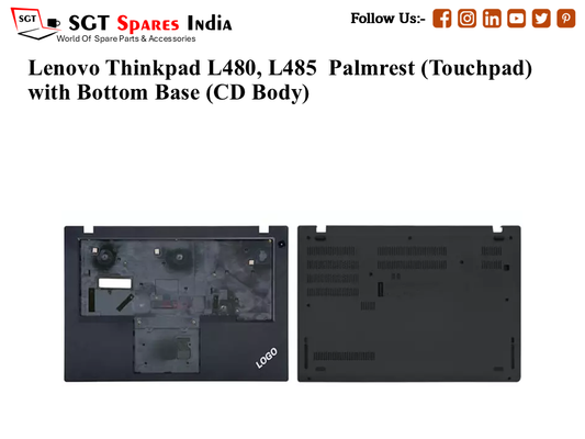 Lenovo Thinkpad L480, L485 Palmrest (Touchpad) with Bottom Base (CD Body)