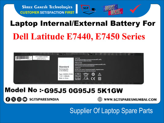 Laptop Internal Battery For Dell Latitude E7440, E7450 Series&nbsp; Model No :- G95J5 0G95J5 5K1GW