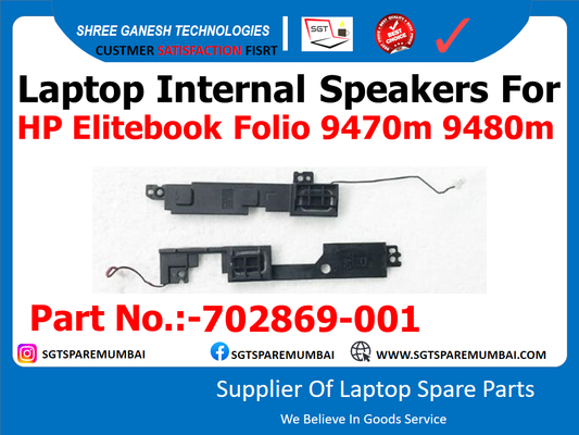 Laptop Internal Speakers For HP Elitebook Folio 9470m 9480m Part No.:-702869-001