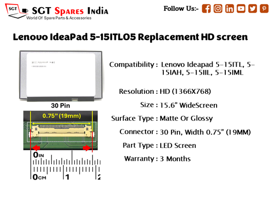 Lenovo IdeaPad 5-15ITL05 Replacement HD screen