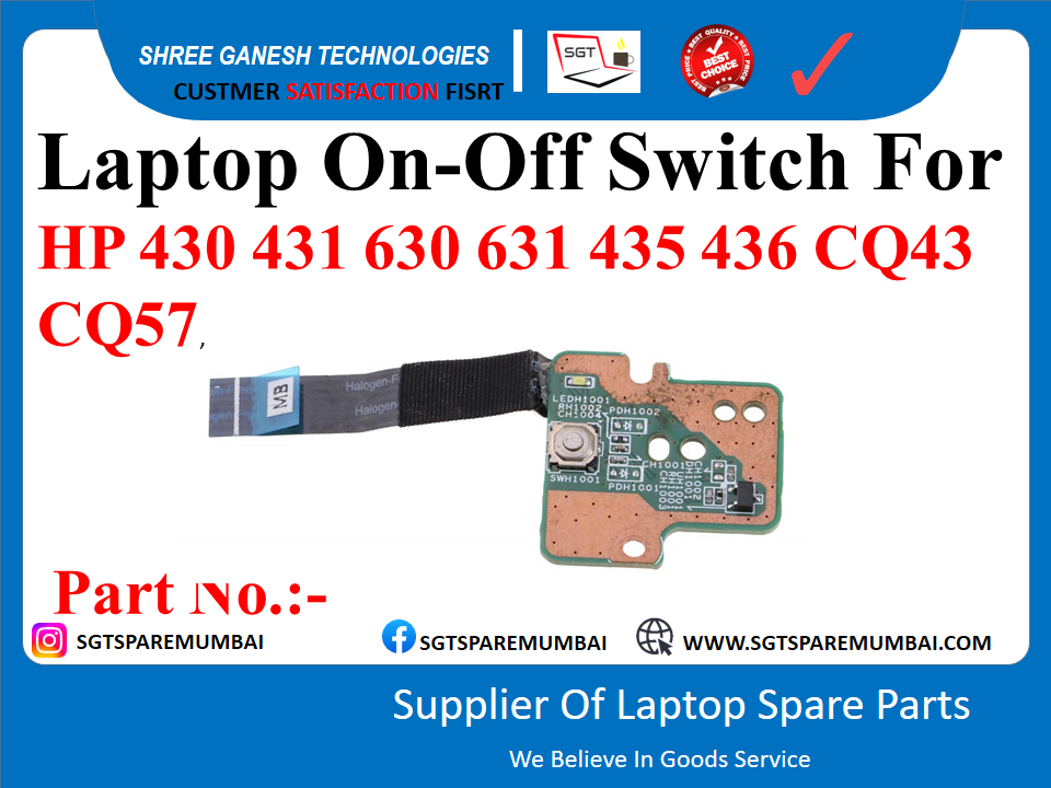 Laptop On-Off Switch For HP 430 431 630 631 435 436 CQ43 CQ57.