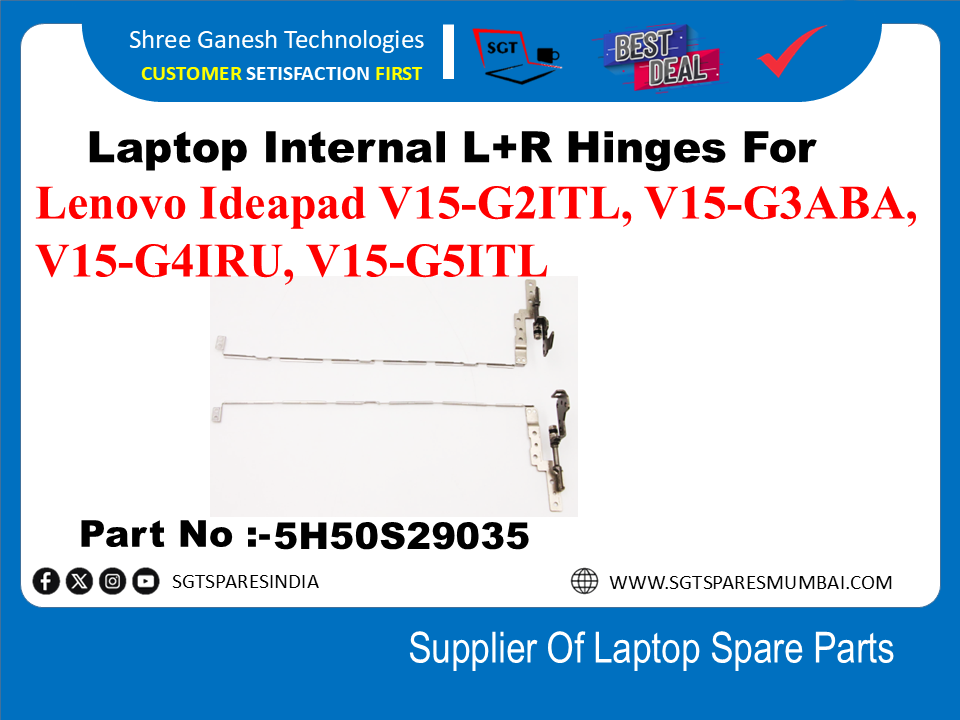 लैपटॉप आंतरिक L+R टिका Lenovo Ideapad V15-G2ITL, V15-G3ABA,V15-G4IRU, V15-G5ITL भाग संख्या:-5H50829035 के लिए