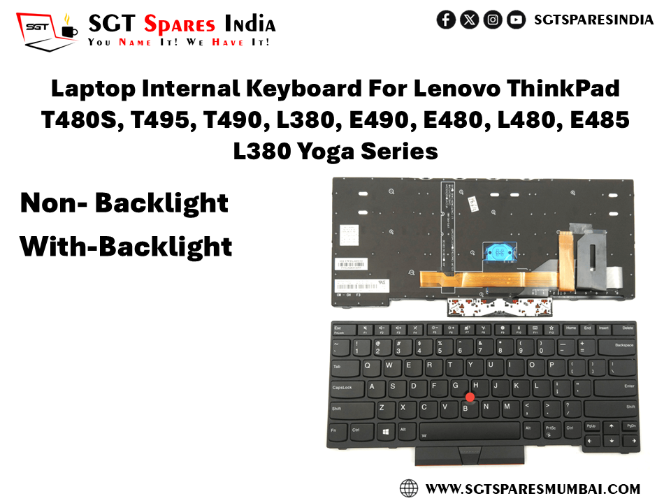 Laptop Internal Keyboard For Lenovo ThinkPad T480S, T495, T490, L380, E490, E480, L480, E485 L380 Yoga Series Non- Backlight With-Backlight
