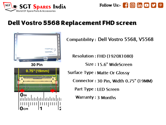Dell Vostro 5568 Replacement FHD screen