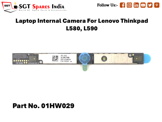 Laptop Internal Camera For Lenovo Thinkpad L580, L590 Part No. 01HW029