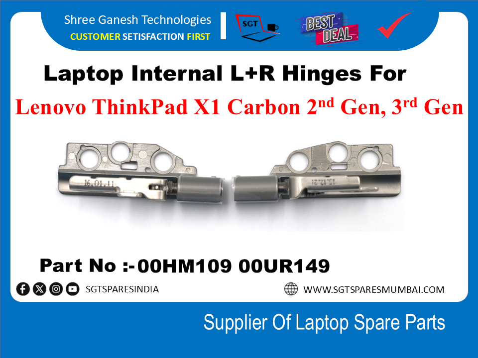 Laptop Internal L+R Hinges For Lenovo ThinkPad X1 Carbon 2" Gen, 3" Gen Part No :-OO0HM109 OOUR149