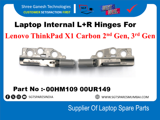 Laptop Internal L+R Hinges For Lenovo ThinkPad X1 Carbon 2" Gen, 3" Gen Part No :-OO0HM109 OOUR149