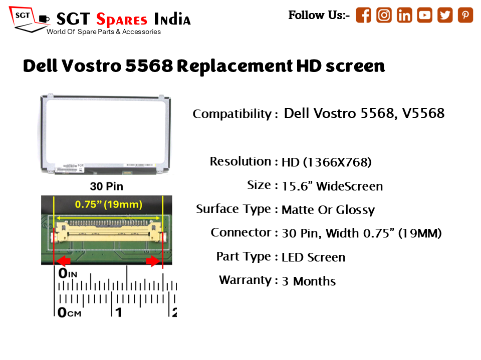 Dell Vostro 5568 Replacement HD screen