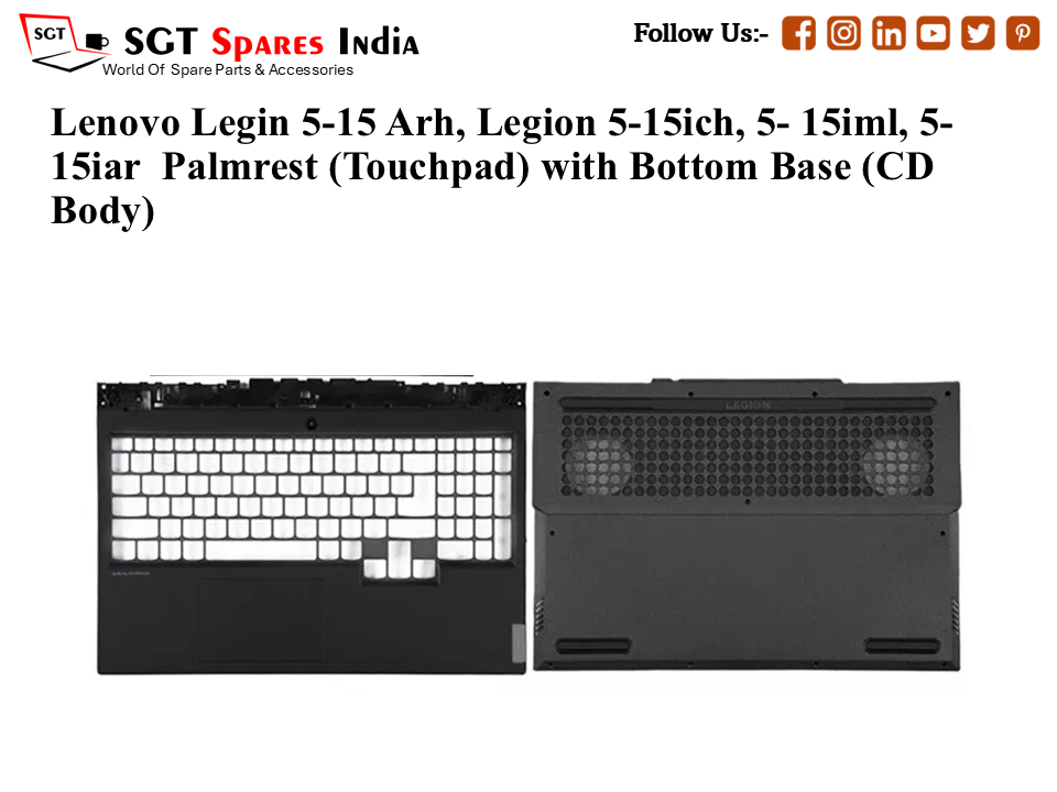 Lenovo Legin 5-15 Arh, Legion 5-15ich, 5- 15iml, 5- 15iar Palmrest (Touchpad) with Bottom Base (CD Body)