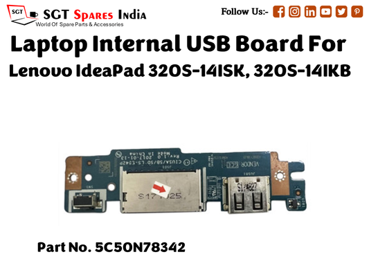laptop Internal USB or IO board For Lenovo IdeaPad 320S 14ISK, 320S 14IKB Part no. 5C50N78342