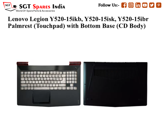 lenovo Legion Y520-15isk, y520-15ikb Palmrest (Touchpad) with Bottom Base (CD Body)