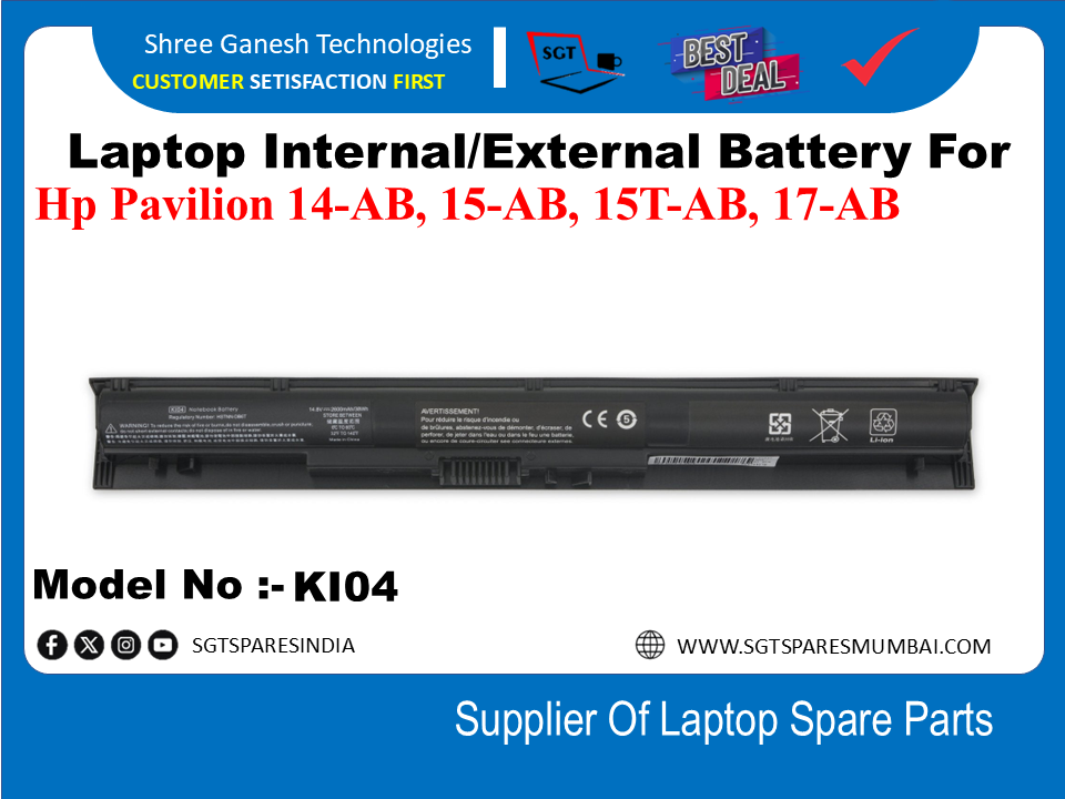 H-P KI04 External  Battery For Hp Pavilion 14-AB, 15-AB, 15T-AB, 17-AB