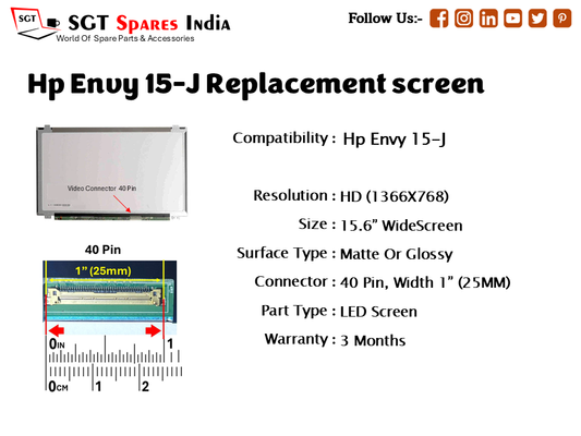 Hp Envy 15-J Replacement screen